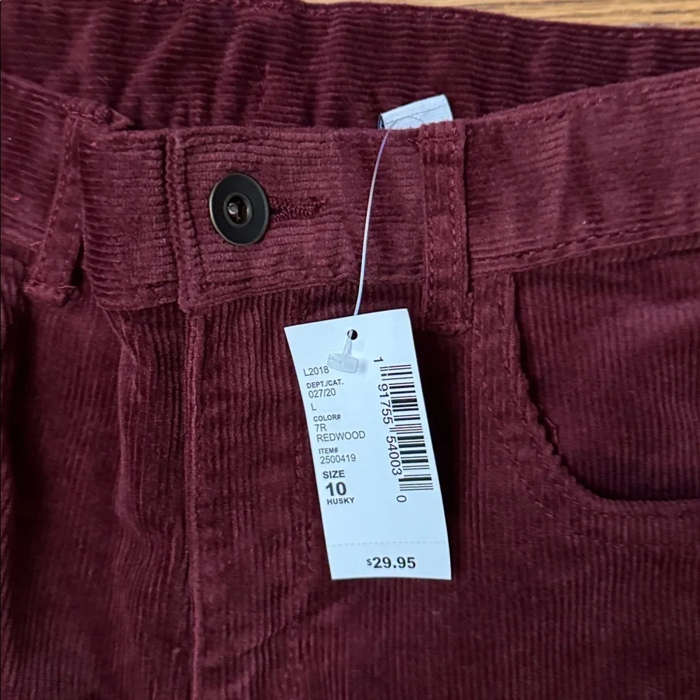 NWT Children’s Place Burgundy Corduroy Pants size 10 Husky
